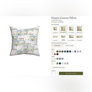 Pepper Home Harper Custom Pillow 20” Case Only $35